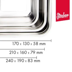 2 Stück Steuber Edelstahl Frischhaltedose 650 Ml, Luftdichter Klickdeckel, Backofengeeignet -Leonardo Verkäufe 009abce12454a775d5781837ba64ffef