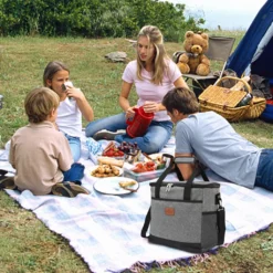 Lospitch 25L Kühltasche Faltbar Kühlkorb Kühlbox Isoliertasche Thermotasche Picknicktasche Für Lebensmitteltransport, Grau -Leonardo Verkäufe 00e7b6e3b60045f093502d7d8de83b81