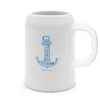 Mr. & Mrs. Panda Bierkrug Anker Blau - Weiß - Geschenk, Tiere, Gute Laune, Bierkrüge, Bierkrug Steingut, Süße Tiermotive, Lustige Sprüche, 5 L, 500ml