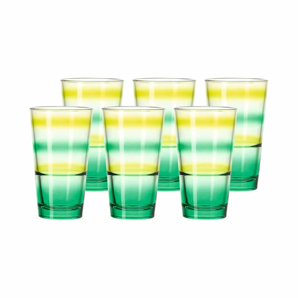 Leonardo EVENT Trinkglas Grün Gestreift330ml 6er Set - A 1 Leonardo EVENT Trinkglas Grün Gestreift330ml 6er Set - A