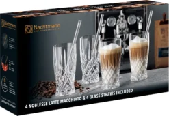 Nachtmann Latte Macchiato Set/4 + 4 Glastrinkhalme 7604/8tlg. Noblesse 104671 -Leonardo Verkäufe 027cbf199245373506f099df1d9a2cd8