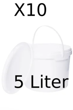 Eimer Mit Deckel Und Henkel Weiß Lebensmittelecht, Stabil, Luftdicht - Plastikeimer Mit Griff Bügel Lebensmitteleimer, Anzahl:10, Farbe:Weiß, Größe:5L