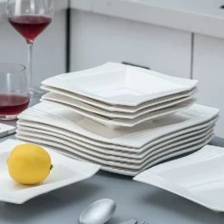 MALACASA, Serie Amparo, Cremeweiß Porzellan Tafelservice 12 Tlg. Set Speiseteller Und Suppenteller Geschirrset Für 6 Personen -Leonardo Verkäufe 0a806c8cd859bd61fa6ff2b141987c95 1