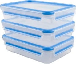 Emsa Frischhaltedose CLIP & CLOSE 3er Set 1,20 Liter Blau