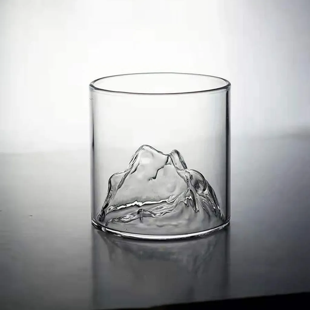 2x 200ml Japanisch Berg Fuji Gletscher Cup Transparent Glas Becher 2 2x 200ml Japanisch Berg Fuji Gletscher Cup Transparent Glas Becher – Bild 2