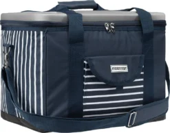 Anndora Kühltasche XL 40 Liter AHOI Mit Reissverschluss - Blau-weis-gestreift