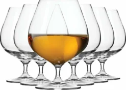 KROSNO Cognac-Gläser Cognacschwenker | Set Von 6 | 550 ML | Harmony Kollektion | Perfekt Für Zuhause, Restaurants Und Partys | Spülmaschinenfest