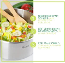 Genius Nicer Dicer Family | Deluxe-Set 13-tlg. | Gemüseschneider | Salatschleuder -Leonardo Verkäufe 0ecb533c9fc3e5bfadfef5930d64d16e