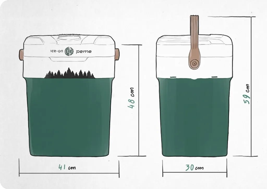 Tragbare Kühlbox Peme Ice-on Mini-Kühlschrank Für Auto Und Camping 32 Liter - In Pine Forest Grün 9 Tragbare Kühlbox Peme Ice-on Mini-Kühlschrank Für Auto Und Camping 32 Liter - In Pine Forest Grün – Bild 9