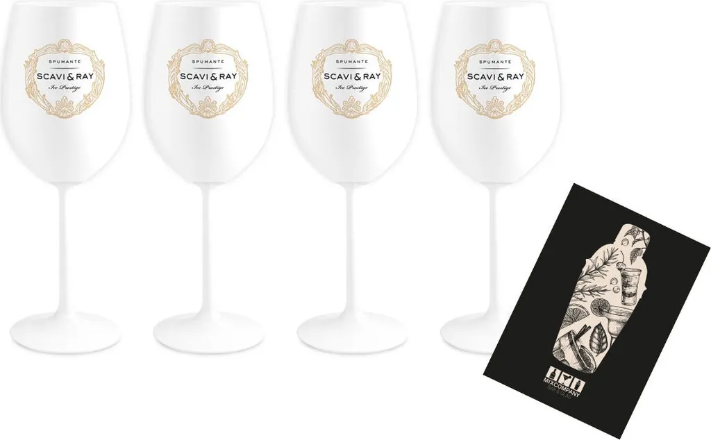 Scavi & Ray ICE Glas 4er Set Gläser - 4x Sekt / Prosecco / Champagner / Wein ICE Gläser Weiss 1 Scavi & Ray ICE Glas 4er Set Gläser - 4x Sekt / Prosecco / Champagner / Wein ICE Gläser Weiss