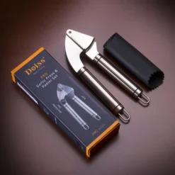 Deiss PRO Knoblauchpresse Und Silikon-Knoblauchschäler-Set - Bestes Werkzeug Zum Sekundenschnellen Zerkleinern Von Knoblauch Und Ingwer - Rostfreier Edelstahl Und Extrem Leicht Zu Reinigen - Spülmaschinenfest -Leonardo Verkäufe 1319a6cd2e948d8d9cdf17e05a348108