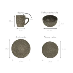 CreaTable 23770 Kombiservice Granit Für 4 Personen, Steinzeug (1 Set, 16-teilig) -Leonardo Verkäufe 14e1fc290e65b1e49e3286d7707e106d