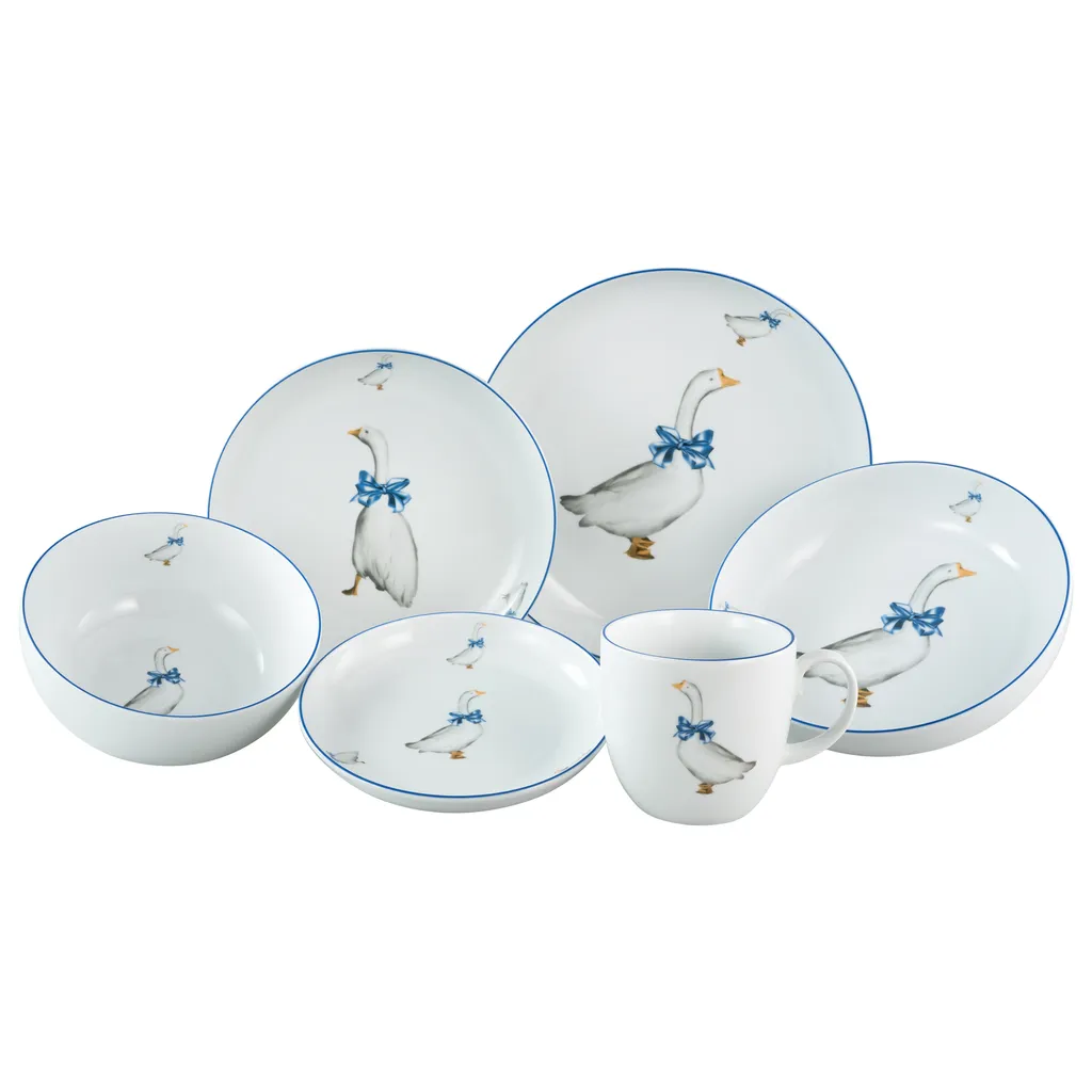 CreaTable 23539 Kombiservice Gänseglück Für 2 Personen, Porzellan, Weiß (1 Set, 10-teilig) 1 CreaTable 23539 Kombiservice Gänseglück Für 2 Personen, Porzellan, Weiß (1 Set, 10-teilig)