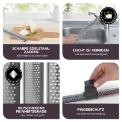 Zester Reibe Hobel Edelstahl Käse Zitrone Muskat Schokolade Knoblauch 2er Set -Leonardo Verkäufe 2215db67d5cea549ec98e5406537cbac