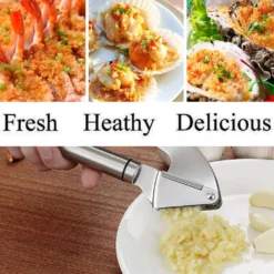 Kitchen Premium Knoblauchpresse - Handlich & Leicht Zu Reinigen - Pressen Sie Knoblauch & Ingwer Mühelos (Kein Schälen Nötig) - Extra Stark & Strapazierfähig -Leonardo Verkäufe 222651f829663ac8747e3957823b5638