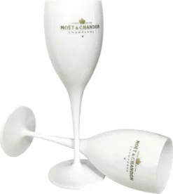 Moët Chandon Champagner Gläser 2x Set Weinglas Weiß Gold Champagnergläser Luxus