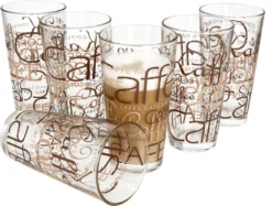 6er Latte Macchiato Gläser-Set 370 Ml Stapelbar Kaffee-Glas Cappuccino