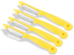 Sparschäler 4er Set Schäler Obst Gemüse Mit Rostfreier Scharfer Pendelklinge Universalschäler Für Rechts Und Linkshänder Allzweckschäler Zum Schälen Von Obst Gemüse Spülmaschinen Geeignet Gelb