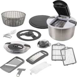 Genius Nicer Dicer Family | Deluxe-Set 13-tlg. | Gemüseschneider | Salatschleuder