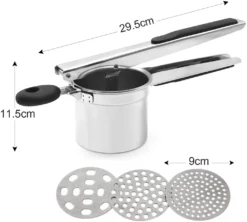 Kartoffelpresse Aus Edelstahl, Spätzlepresse, Professionelle Spätzlechef Mit 3 Lochscheiben, Kartoffelpresse Für Kartoffelpüree, Obstsäfte, Gemüsebrei, Presse Ricer -Leonardo Verkäufe 28ef481dbd69c9d71f73651f926192b4