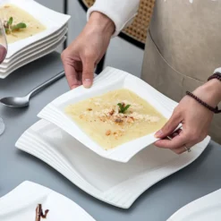 MALACASA, Serie Amparo, Porzellan Tafelservice 24 Tlg. Kombiservice 12 Speiseteller Und 12 Suppenteller Für 12 Personen -Leonardo Verkäufe 2a5547db50f3da66cab28b9c953b5148