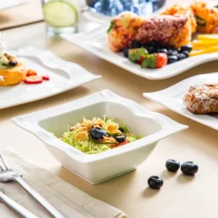 MALACASA, Serie Mario, Cremeweiß Porzellan Tafelservice 28 Tlg. Set Geschirrset Kombiservice Mit Dessertteller, Speiseteller, Suppenteller, Müslischalen, Servierplatte, Salz- Und Pfefferdosen -Leonardo Verkäufe 2c5a5ac7a5bd4f7d737ba172dd0112c5