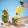 Edelstahl Ananasschneider Ananasschäler Spiralschneider Ananasteiler Zerkleinerer Spiralschäler Entkerner Ananas Obstteiler