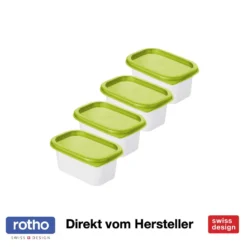 ROTHO Set Gefrierdosen 4 X 0.2 L DOMINO, Farbe:Limettengrün