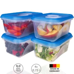 Wüllner & Kaiser Gefrierdosen 4er Set 750 Ml, Frischhaltedosen Mit Deckel, Ideal Zum Einfrieren, Vielfältig Verwendbar