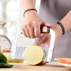 Kartoffelschneider Pommes Frites Schneider Wellenschneider Edelstahlklingen Mit Holzgriff Küchenwerkzeuge Gemüse Kartoffel Zwiebel Schneidewerkzeug (2 Stück) -Leonardo Verkäufe 3450042d1b8677de343c8a7d55cee05b