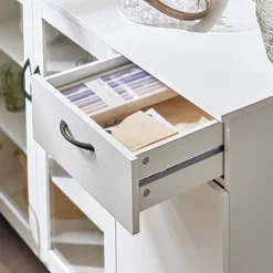 SoBuy FSB57-W Sideboard Auf Rollen Küchenwagen Küchenschrank Rollwagen Aufbewahrungsschrank Küchekommode Küchentrolley Weiß BHT Ca.: 116x86x40cm -Leonardo Verkäufe 35485c60ee391e7845163e88a1ac95c4