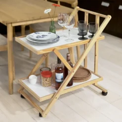 SoBuy® Servierwagen,Beistellwagen,Küchenwagen,zusammenklappbar,FKW52-WN -Leonardo Verkäufe 366f8834b297dfa3fd60264c7dfc797e