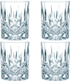 Nachtmann Noblesse Whiskybecher Set, 8er Set, Whiskyglas, Tumbler, Kristallglas, H 9.8 Cm