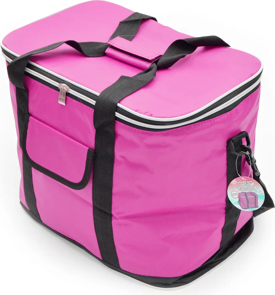 Kühltasche 30L Mit Schultergurt, XXL Isolier Kühlbox - Fuchsia/ Pink 2 Kühltasche 30L Mit Schultergurt, XXL Isolier Kühlbox - Fuchsia/ Pink – Bild 2