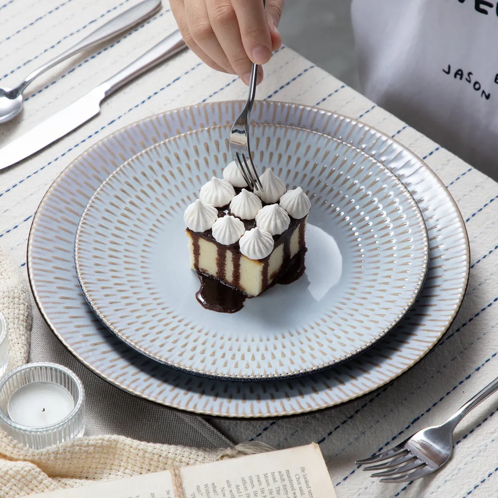 Kombiservice Steinzeug, Vancasso PLUVO Tafelservice, 16-teiliges Ess Geschirrset Mit Je 4 Speisetellern, Kuchentellern, Schalen Und Tassen Für 4 Personen 5 Kombiservice Steinzeug, Vancasso PLUVO Tafelservice, 16-teiliges Ess Geschirrset Mit Je 4 Speisetellern, Kuchentellern, Schalen Und Tassen Für 4 Personen – Bild 5