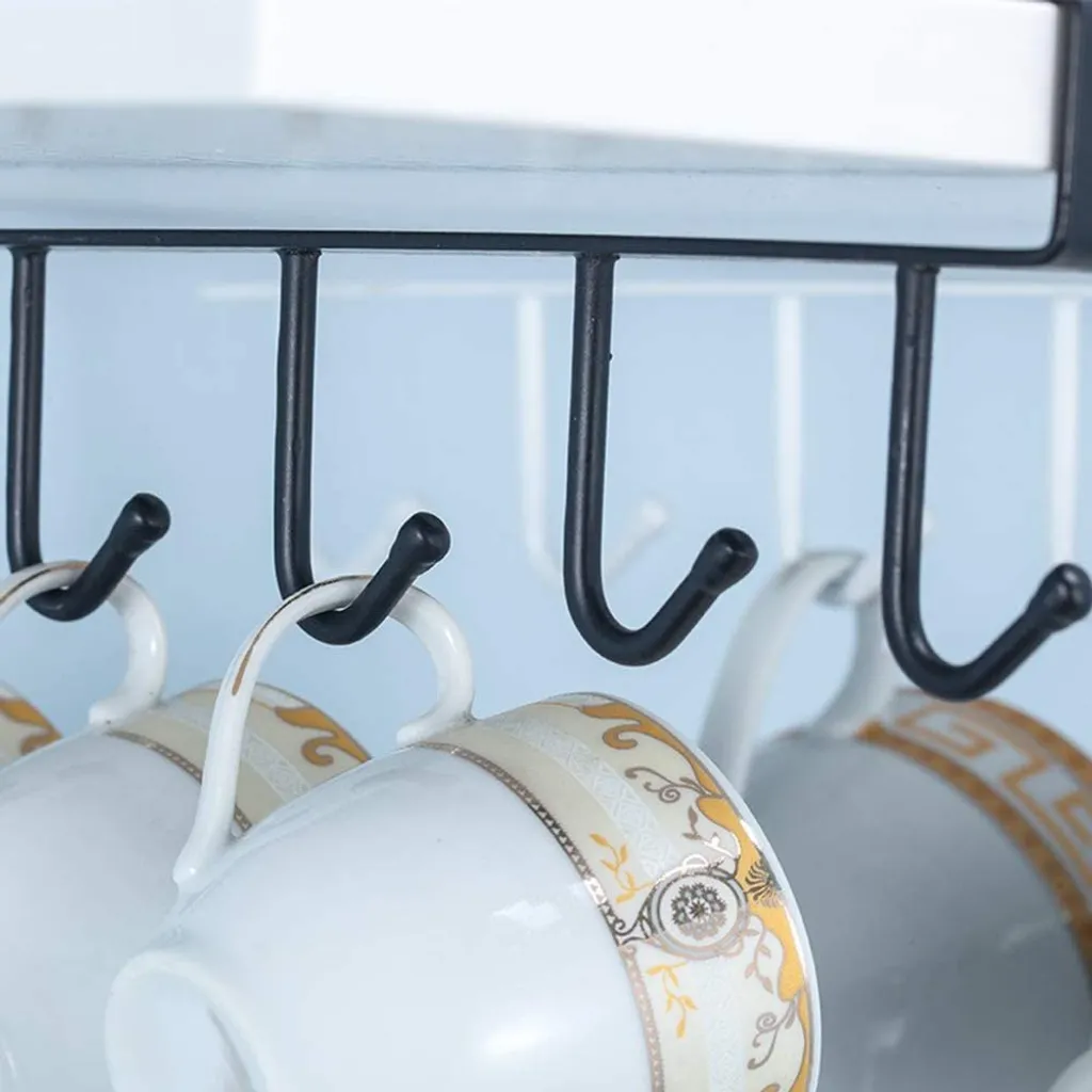 2 Stück Tassenhalter, Schrankeinsatz Tassenhalter Haken Ohne Bohren Für 6 Tassen 6 2 Stück Tassenhalter, Schrankeinsatz Tassenhalter Haken Ohne Bohren Für 6 Tassen – Bild 6