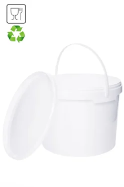 Eimer Mit Deckel Und Henkel Weiß Lebensmittelecht, Stabil, Luftdicht - Plastikeimer Mit Griff Bügel Lebensmitteleimer, Anzahl:10, Farbe:Weiß, Größe:5L -Leonardo Verkäufe 424ec2edabfc6daa5dd268adf14fb9dc