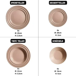 Kütahya Porselen 24 Teile Porzellan Geschirr Set Tuvana Pink PTN24Y2M0007 -Leonardo Verkäufe 42a0e7ef1bb69ad2f1eaccbd34a602ea