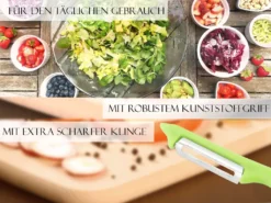 Sparschäler 2er Set Schäler Obst Gemüse Mit Rostfreier Scharfer Pendelklinge Universalschäler Für Rechts Und Linkshänder Allzweckschäler Zum Schälen Von Obst Gemüse Spülmaschinen Geeignet Grün -Leonardo Verkäufe 44864bc7af396e9f2b7d8a13670a5b32 1