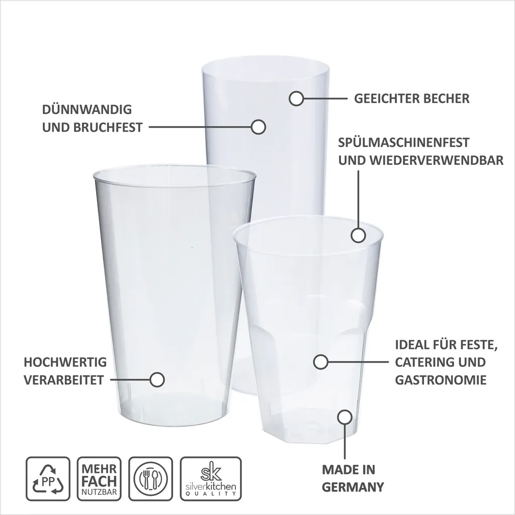 100 Schnapsgläser Aus Plastik, 4 Cl, Transparent, Mehrweg Shot Becher 4 100 Schnapsgläser Aus Plastik, 4 Cl, Transparent, Mehrweg Shot Becher – Bild 4