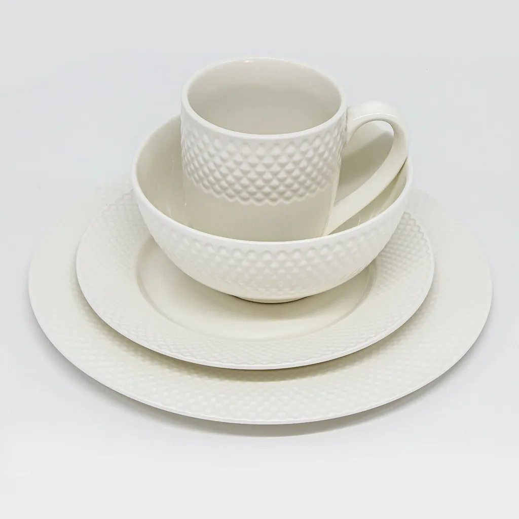 Porzellan Geschirr Set Weiß Für 4 Personen 16-teiliges Tafelservice Kombiservice 2 Porzellan Geschirr Set Weiß Für 4 Personen 16-teiliges Tafelservice Kombiservice – Bild 2