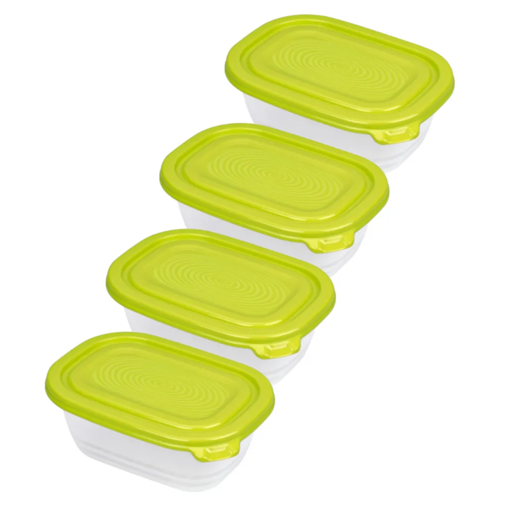 ROTHO 4er Set Kühlschrankdose SUNSHINE 0,5 Liter, Farbe:Grün 1 ROTHO 4er Set Kühlschrankdose SUNSHINE 0,5 Liter, Farbe:Grün