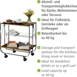 Wenko Servierwagen Dinett Deluxe Walnuss -Leonardo Verkäufe 49c86b51f5386c13740479cda0dce831