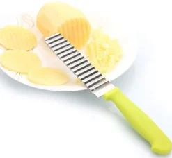 2 Stück Gemüsehobel Pommesschneider,Pommes Wellenschneider Kinder,Kartoffelschneider Edelstahl,Riffelmesser Für Gemüse Obst Salat Schneider,Pommes Wellenmesser, Wellenschnittmesser Baby -Leonardo Verkäufe 4b68b777c6f2da1295565b1520fd25df