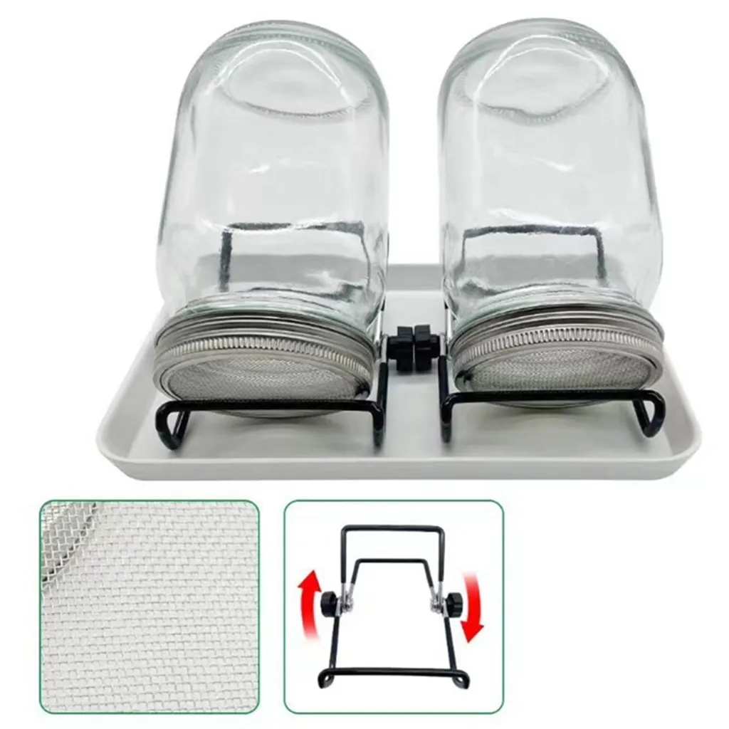 2x 750ml Sprossenglas Set Samenkeimer Mit Edelstahl Siebdeckel + Ständer, Das Sprossenglas Für Sprossen 8 2x 750ml Sprossenglas Set Samenkeimer Mit Edelstahl Siebdeckel + Ständer, Das Sprossenglas Für Sprossen – Bild 8