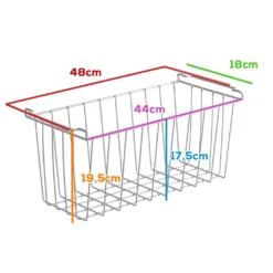 Aufbewahrungskorb 48cmx18cmx18cm, Einlegekorb, Gefrierschrank Organizer, Drahtkorb Aus Eisen Mit PE-Beschichtung, Weiß -Leonardo Verkäufe 4ead5a3f49788bece5b45670be0516b8