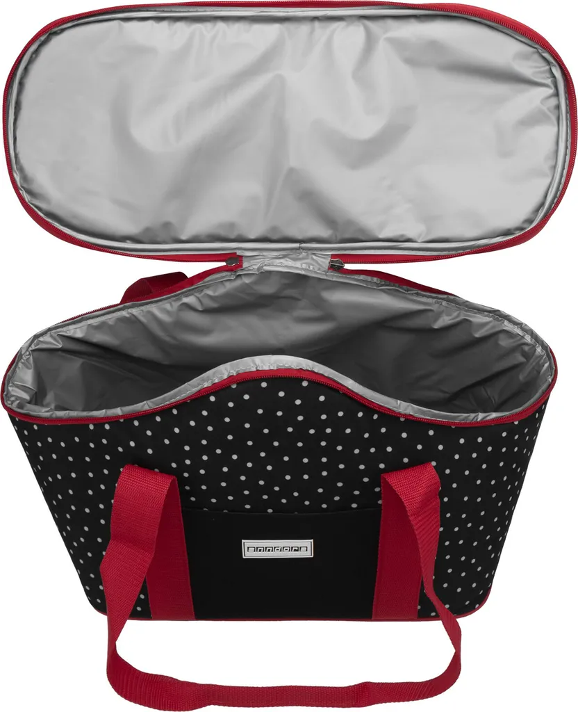Anndora Kühltasche 20 L - Schwarz Weiß Gepunktet Isoliertasche Einkaufstasche - Snövit - Schwarz-Rot 5 Anndora Kühltasche 20 L - Schwarz Weiß Gepunktet Isoliertasche Einkaufstasche - Snövit - Schwarz-Rot – Bild 5