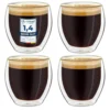 Creano Doppelwandige Espresso-Gläser, 4er-Set 100ml Thermo-Gläser Mit Schwebe-Effekt