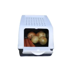 Vorratsdose Für Kartoffeln, Gemüse, Obst, Zwiebeln, Aufbewahrungsbox, Kunststoff, Weiße Kartoffelbox Für Ca. 4 Kg Kartoffeln + 6 Aufkleber Mit Gemüsesorten -Leonardo Verkäufe 5777c18cf14d34ced9fbaab76d4c8cb6