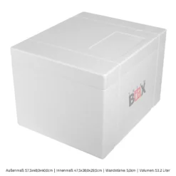Styroporbox 53W | Wand: 5,0cm | Volumen: 53,2L | Innenmaß:47x38x29cm | Weiß Isolierbox Thermobox Kühlbox Warmhaltebox -Leonardo Verkäufe 5836d7b30a64b777301e32c023f648f7
